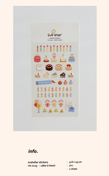 Suatelier Stickers No.1113 - Cake is Here