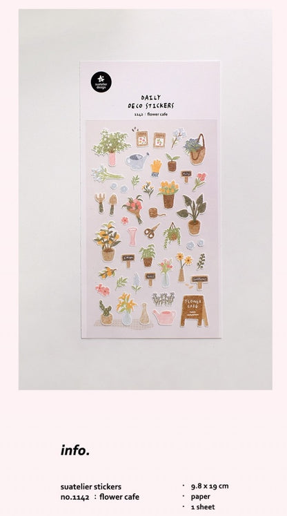 Suatelier Stickers No.1142 - Flower Cafe