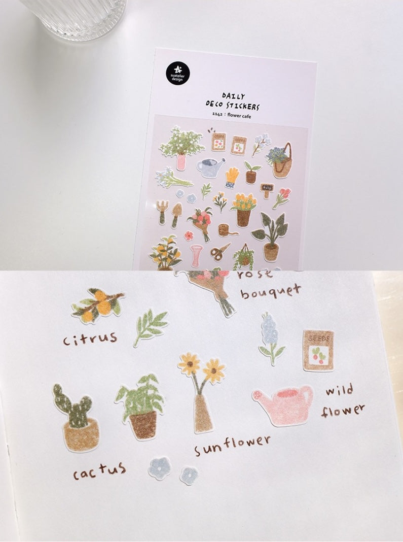 Suatelier Stickers No.1142 - Flower Cafe