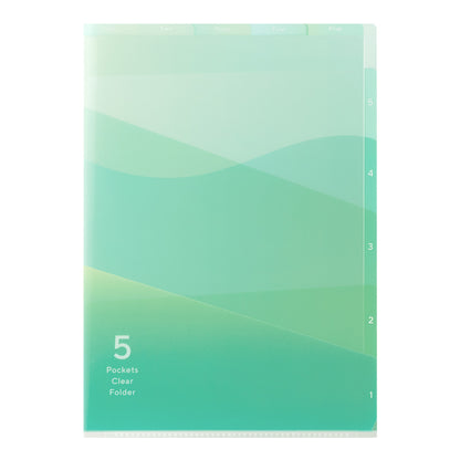 Midori 5 Pockets Clear Folder A4