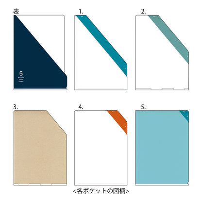 Midori 5 Pockets Clear Folder A4