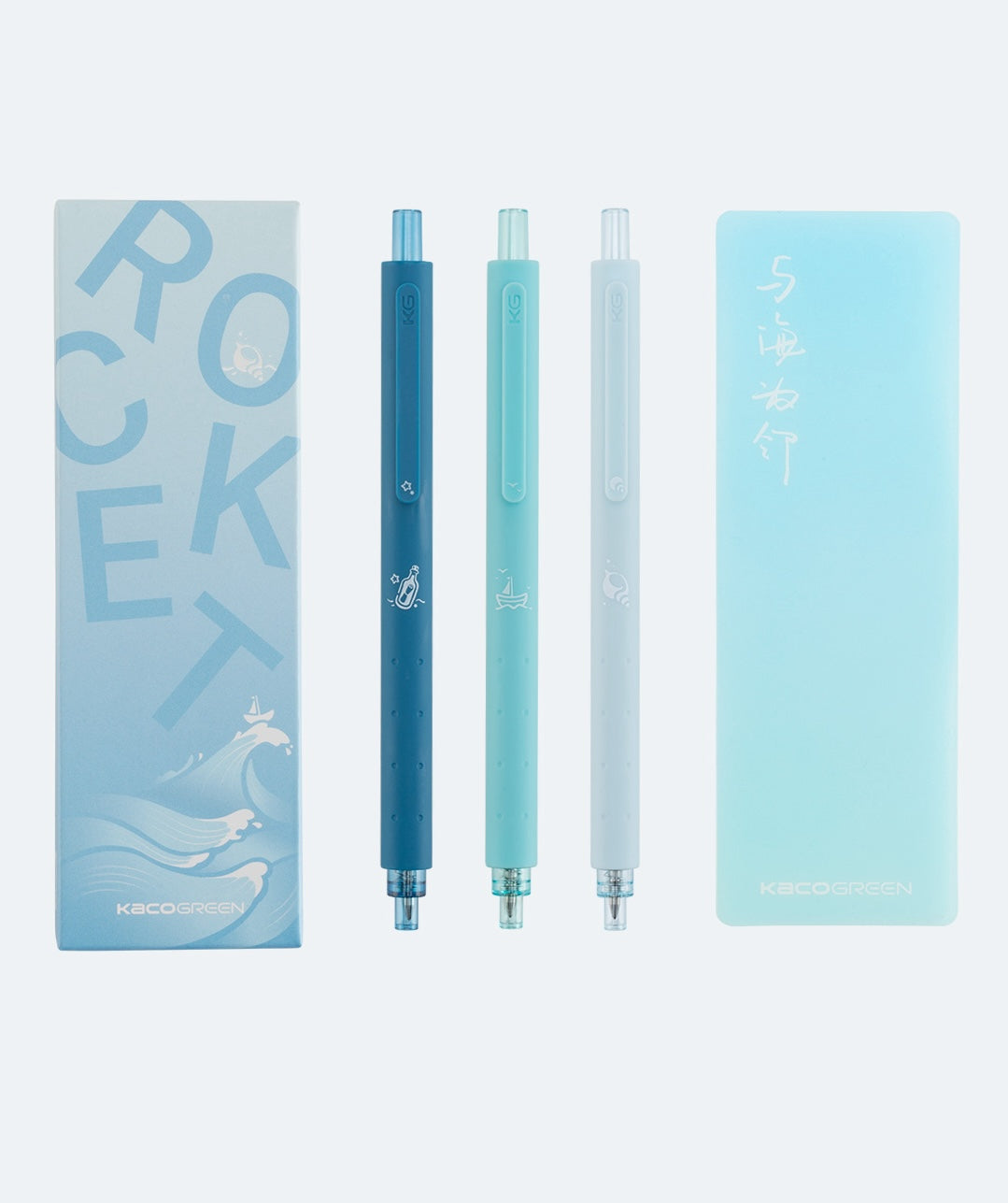 Kaco ROCKET Series - Aqua Gel Pen 0.5mm (Set of 3)