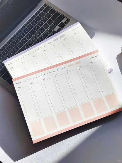 Colors Note Weekly Planners with Hourly Schedule