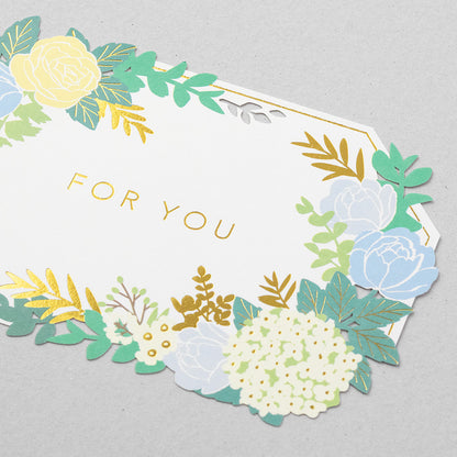 Midori Greeting Card - For You - Blue and Cream Flowers