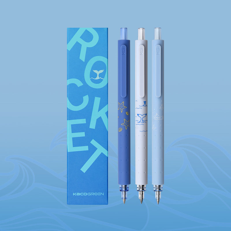 Kaco ROCKET Series - Marine Gel Pen 0.5mm (Set of 3)