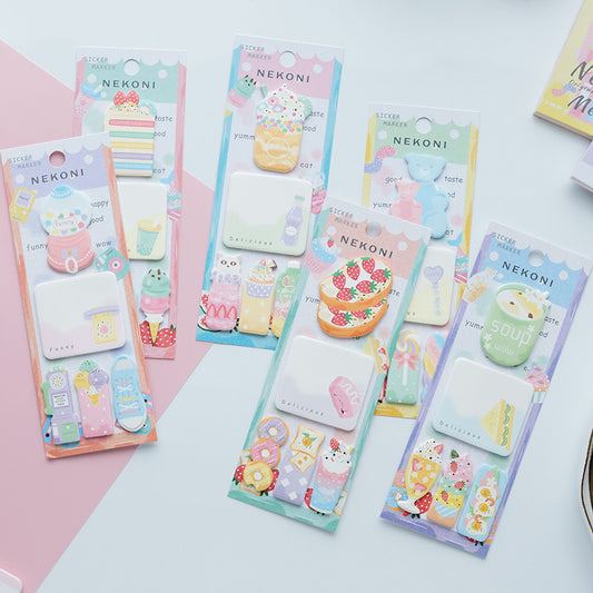 Nekoni Aesthetic Sticky Notes and Flags - Sweetness Series