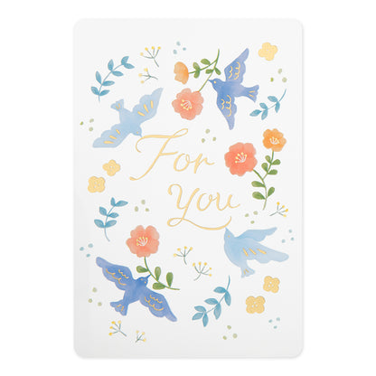 Midori Greeting Card - For You - Birds and Flowers