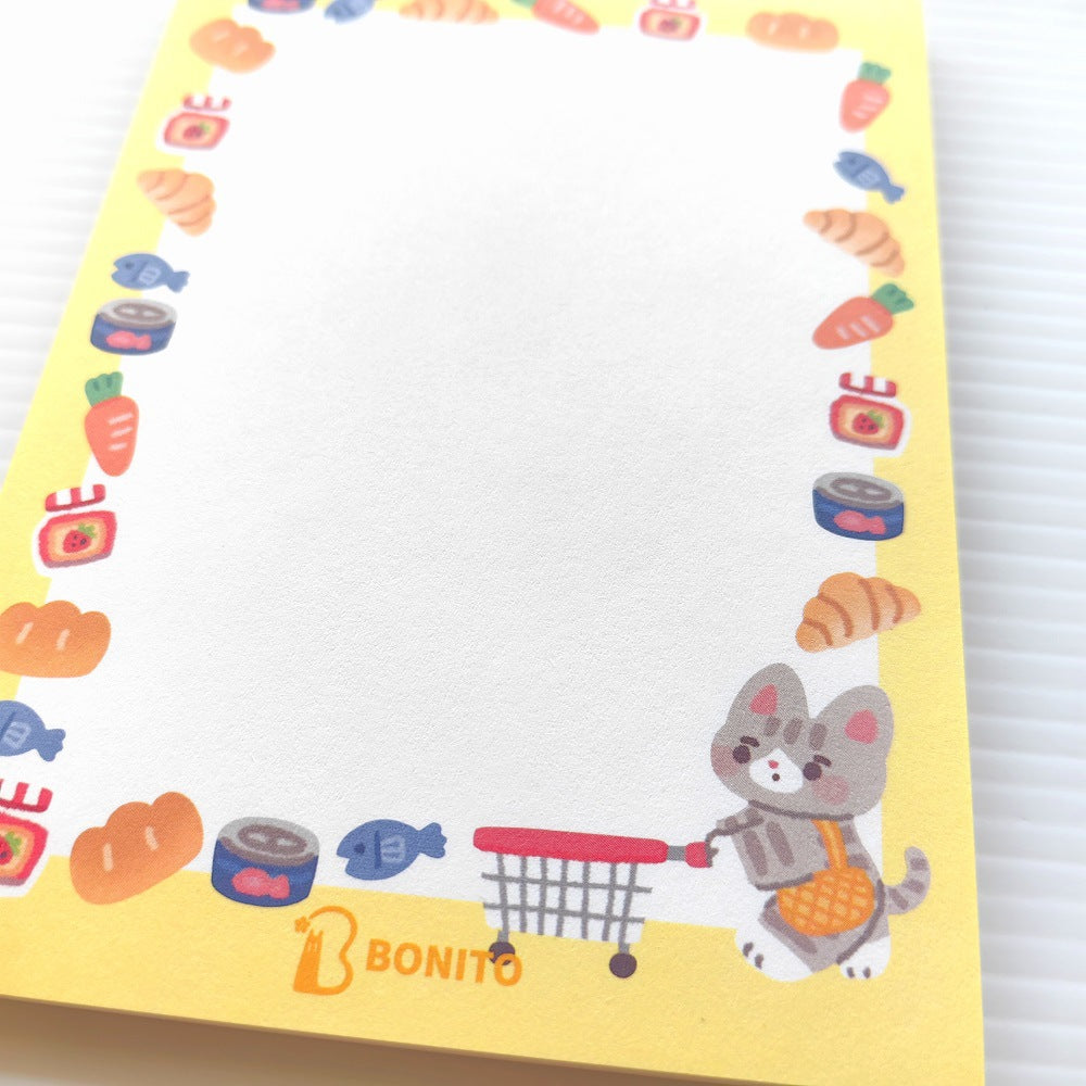 Bonito Memo Pads - Shopping Kitty