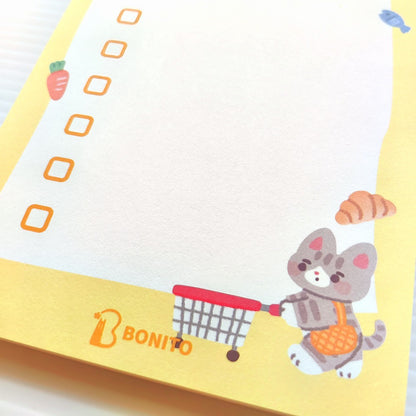 Bonito Memo Pads - Shopping Kitty