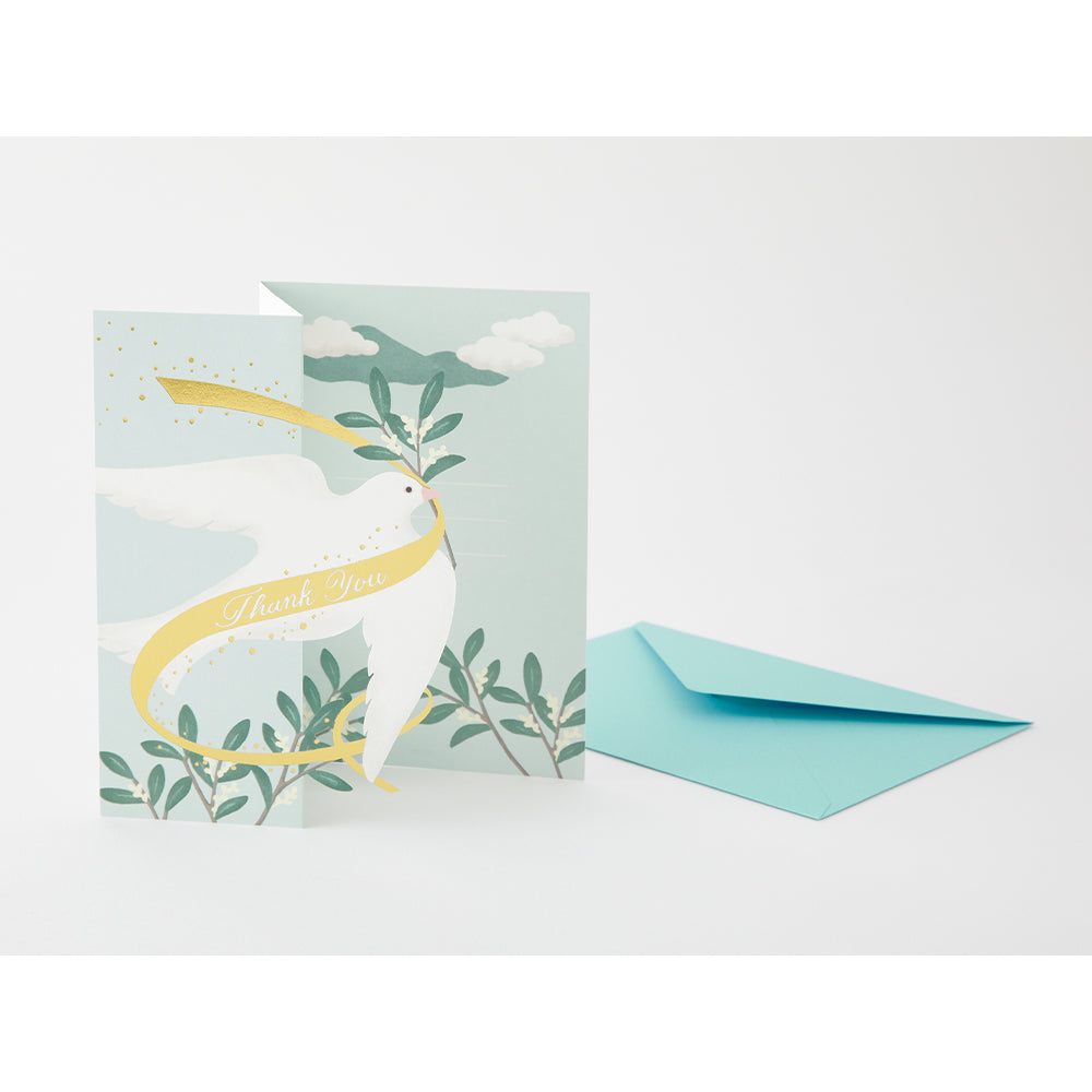 Midori Greeting Card - Thank You - Dove