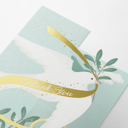 Midori Greeting Card - Thank You - Dove