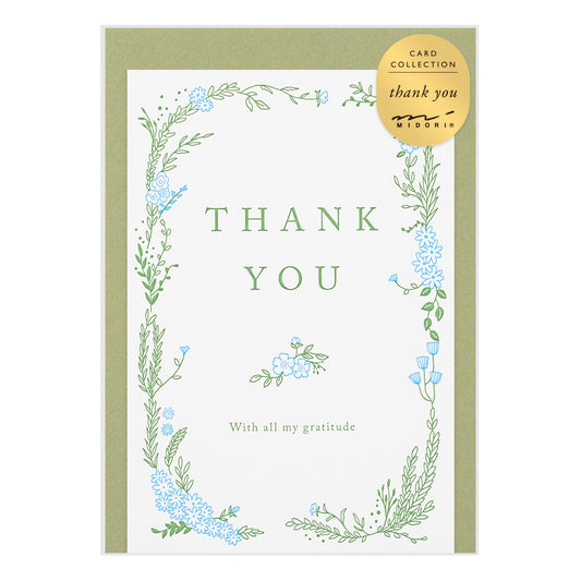 Midori Greeting Card - Thank You - Flowers