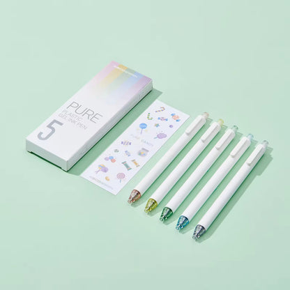 Kaco PURE Series - Candy Gel Pens 0.5mm (Set of 5)