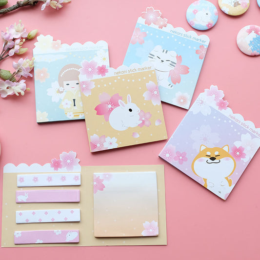 Nekoni Aesthetic Sticky Notes - Cherry Blossom Series