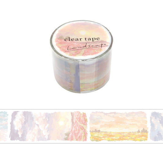 Mind Wave Landscape Clear Tape -  Scarlet Clouds 30mm