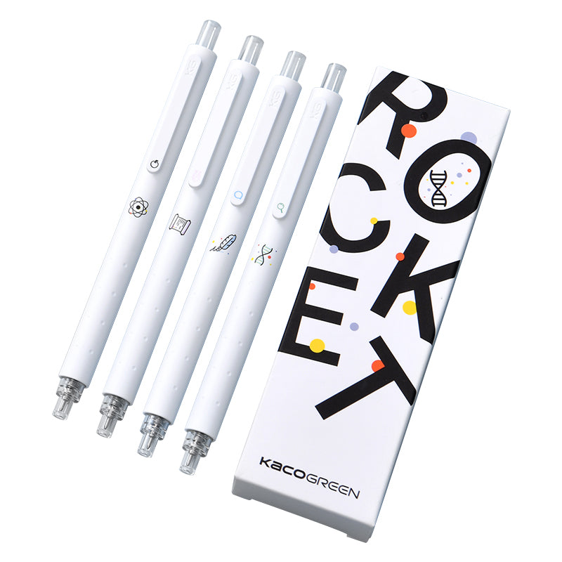 Kaco ROCKET Series - School Subject Gel Pen 0.5mm (Set of 4)