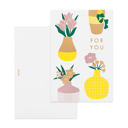 Midori Greeting Card - For You - Vase with Colored Foil